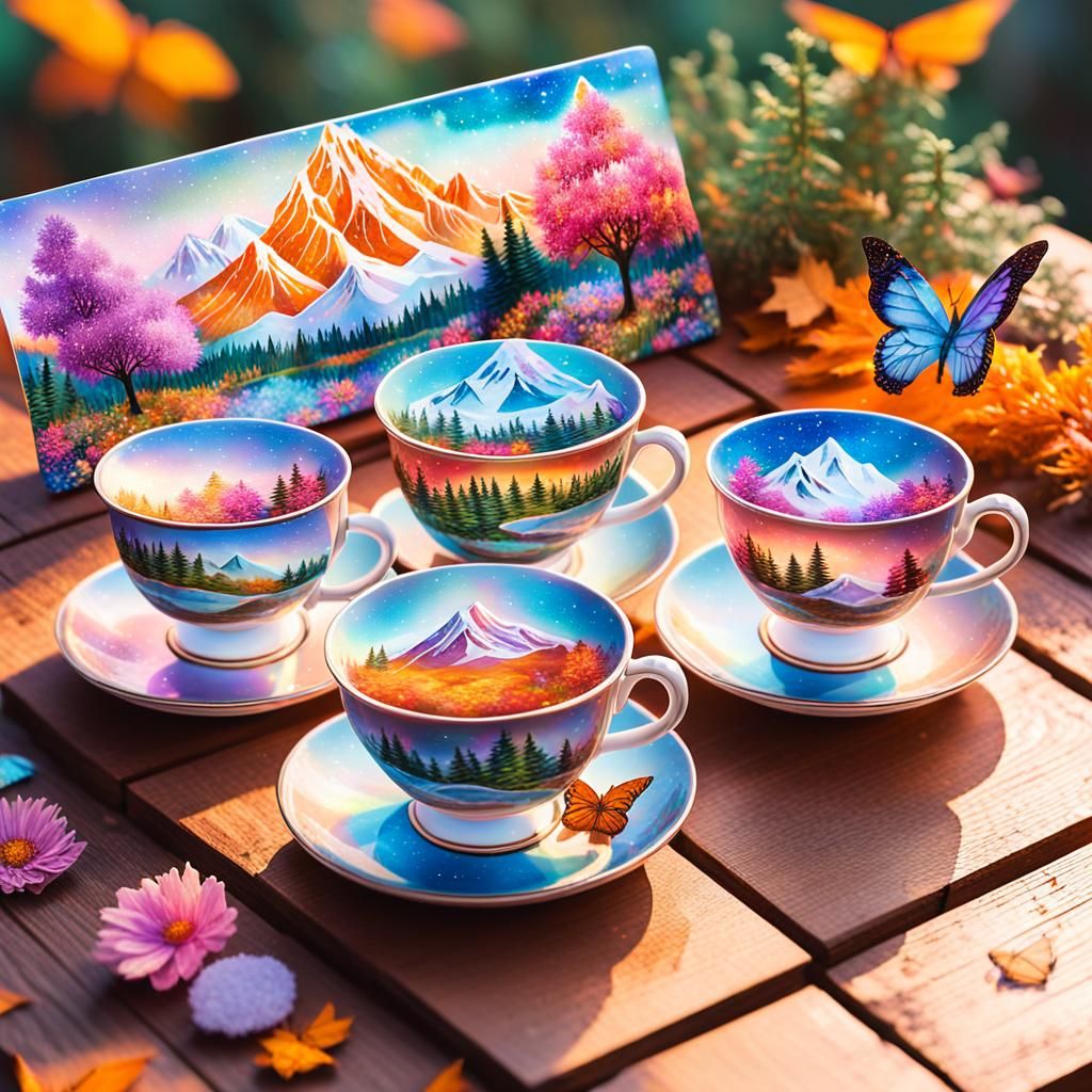 Four Seasons in Teacups: A Cosmic Illustration