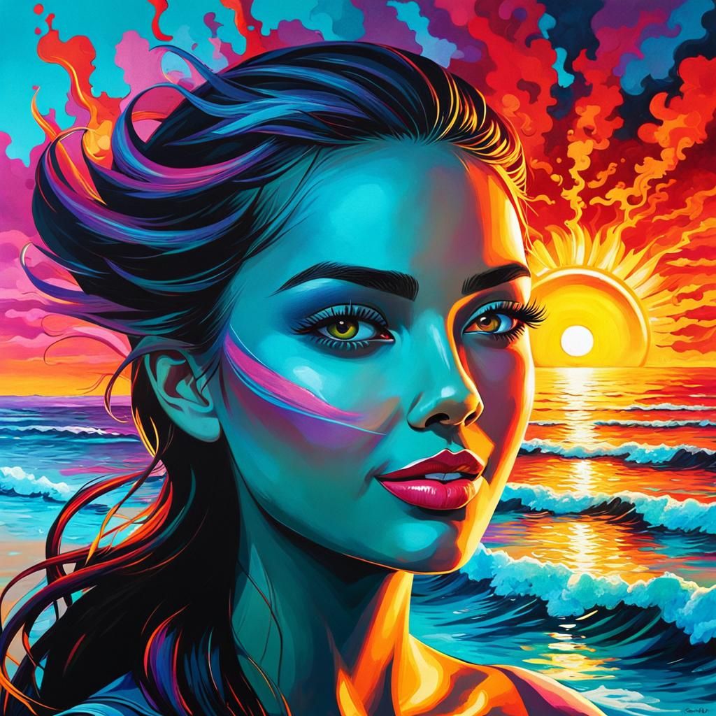 The sun rises over the ocean as the smoke drifts past your a...