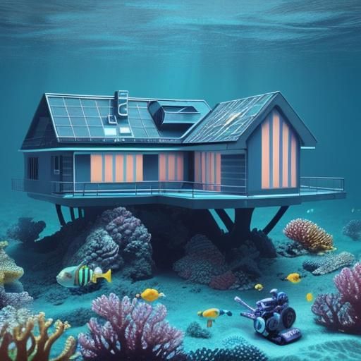 “Underwater house” AI Generated Artwork NightCafe Creator