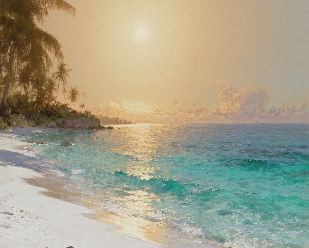 Turquoise Beach with Hebrew Handwriting