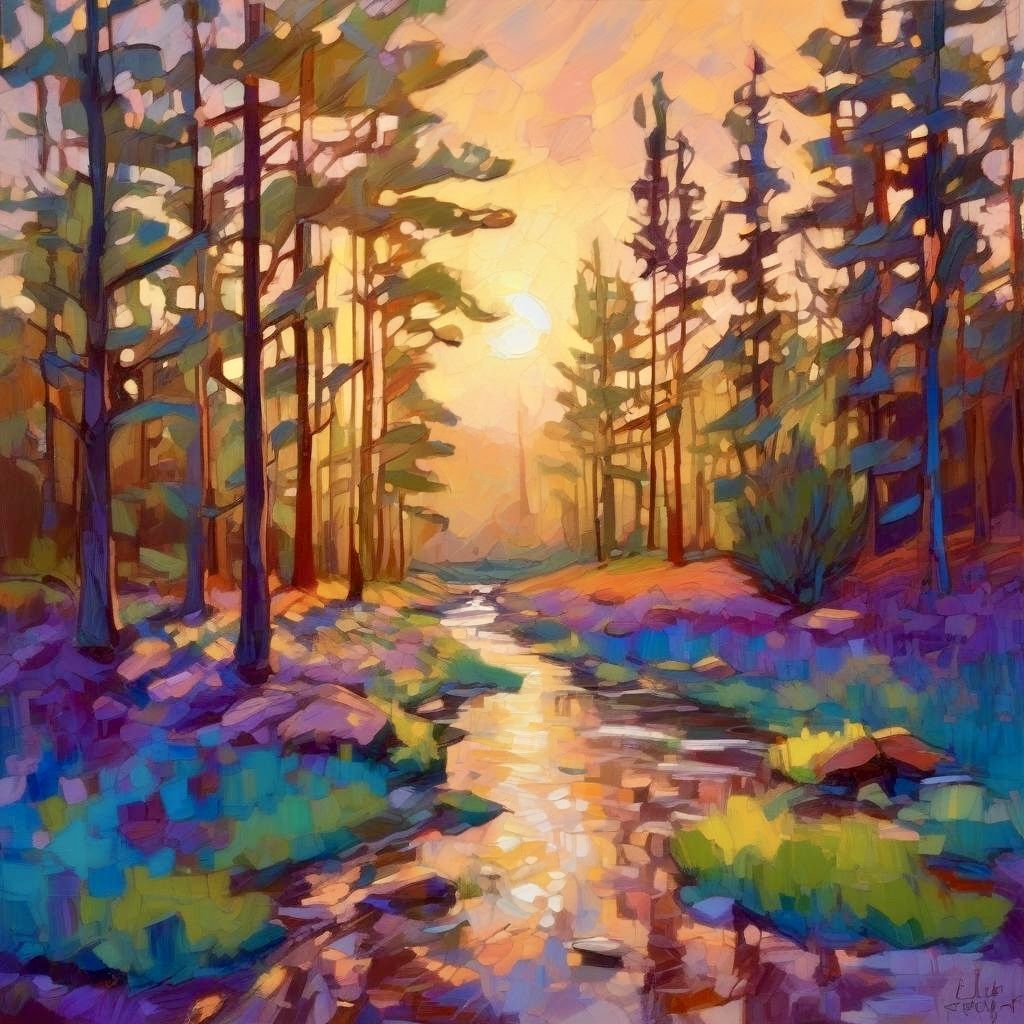 Light at the end of day, modern Impressionism and fauvism