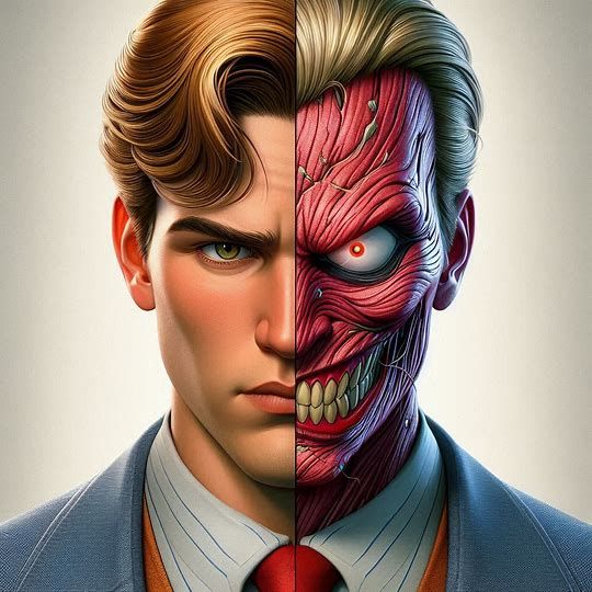 Tommy Two, split portrait.