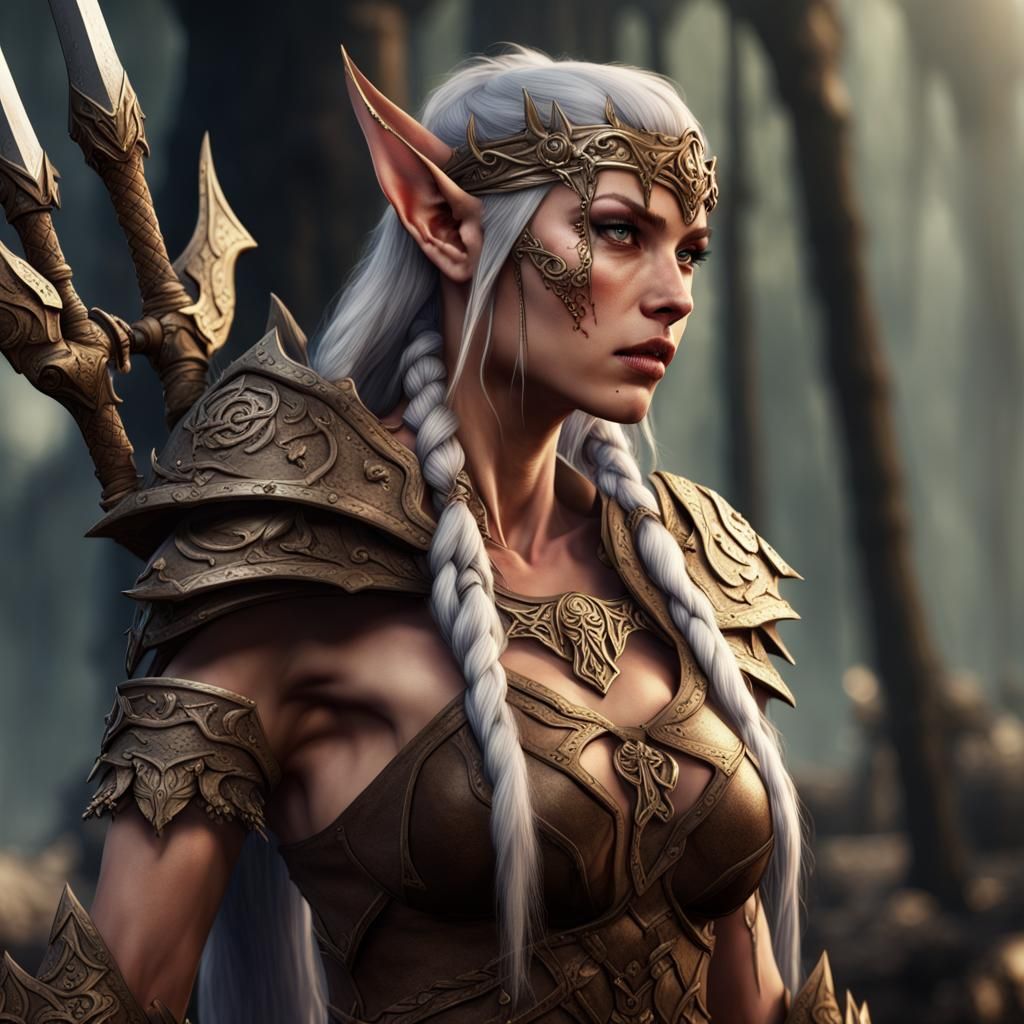 Female elven Barbarian - AI Generated Artwork - NightCafe Creator