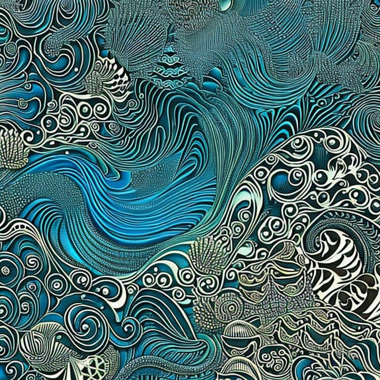 Underwater zentangle AI Generated Artwork NightCafe Creator
