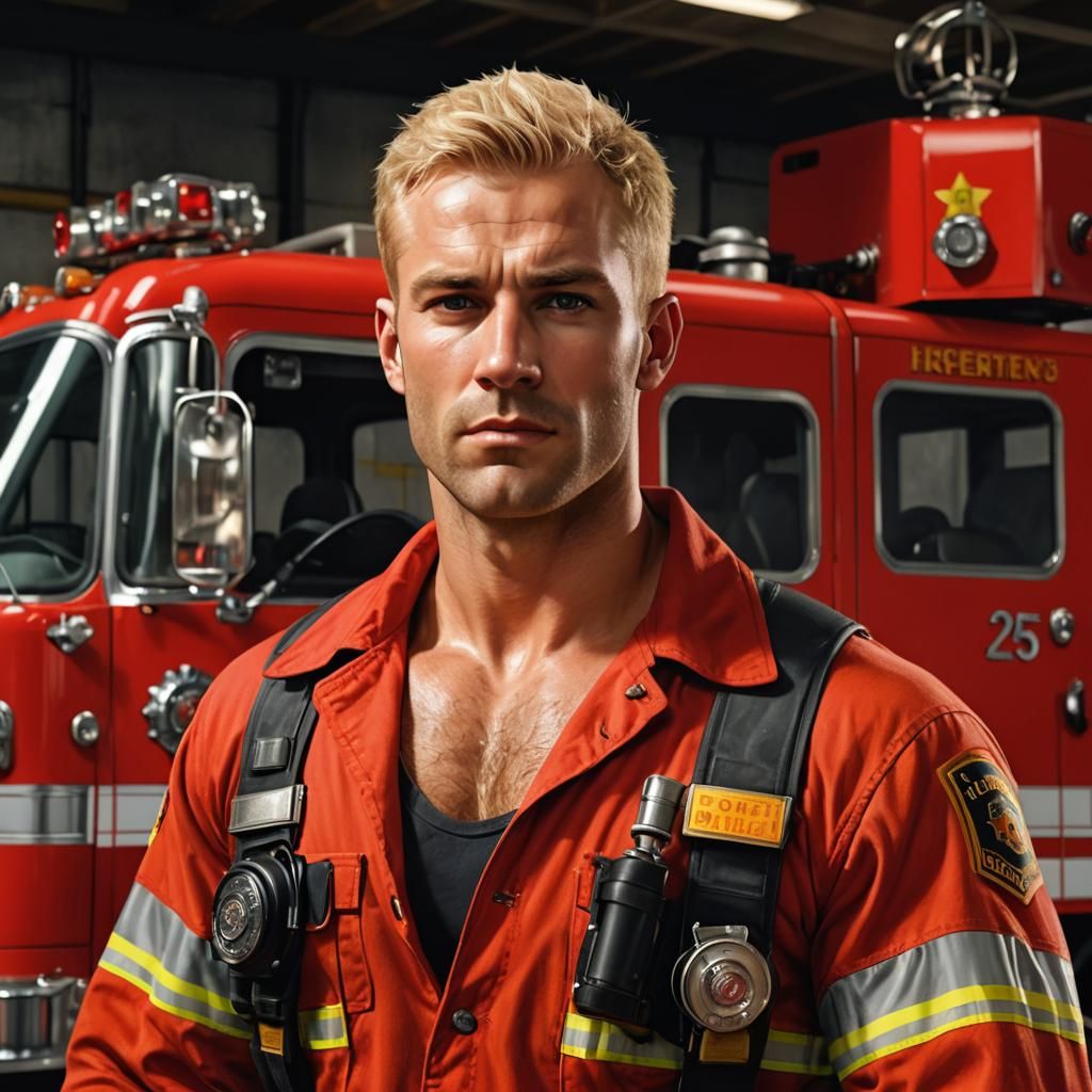 Handsome fireman