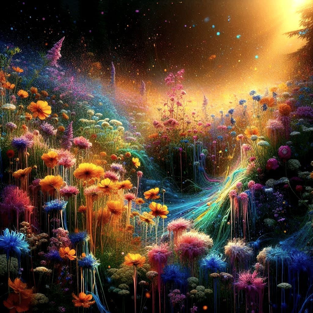 Melting wildflower meadow