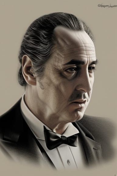 Don Corleone - Pencil Sketch - AI Generated Artwork - NightCafe Creator