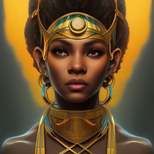 Ebony Egyptian goddess - AI Generated Artwork - NightCafe Creator