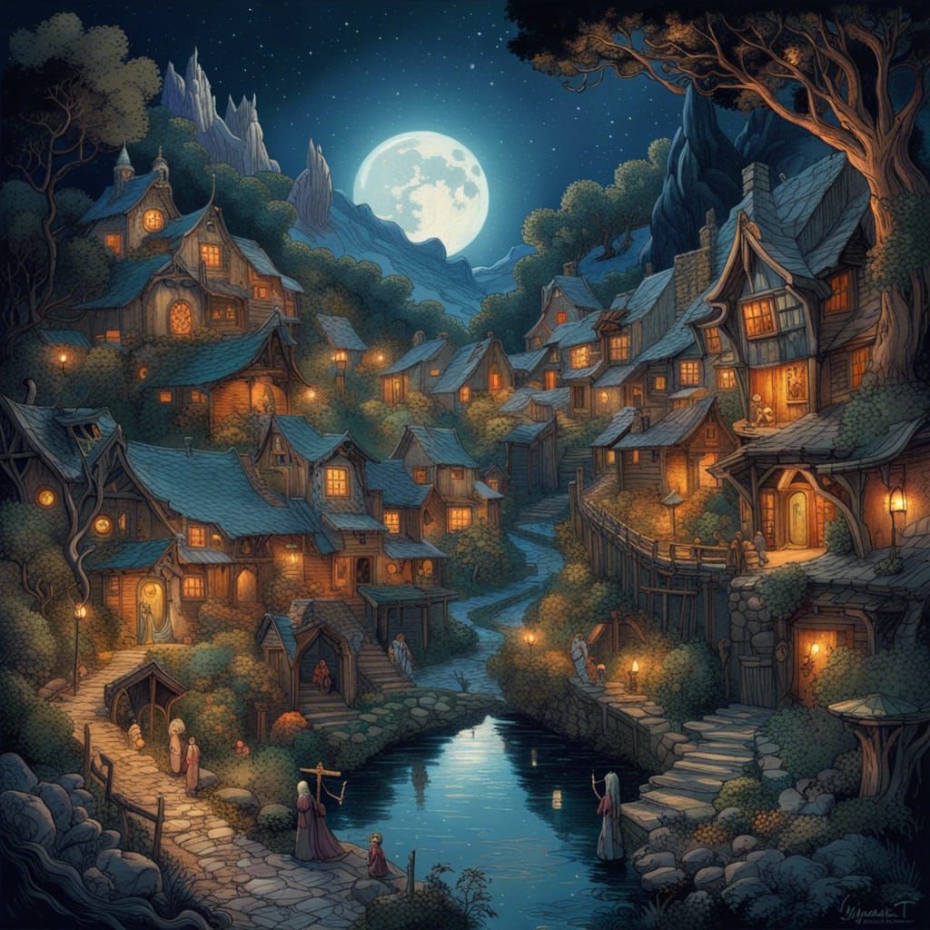 Village - AI Generated Artwork - NightCafe Creator