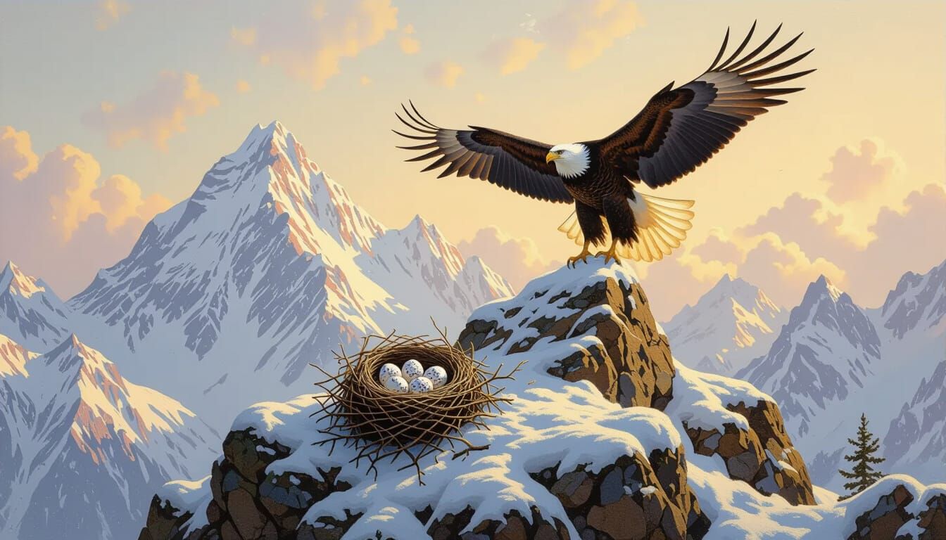 Merge the eagles and eggs into background of image 2 - Start Image 1