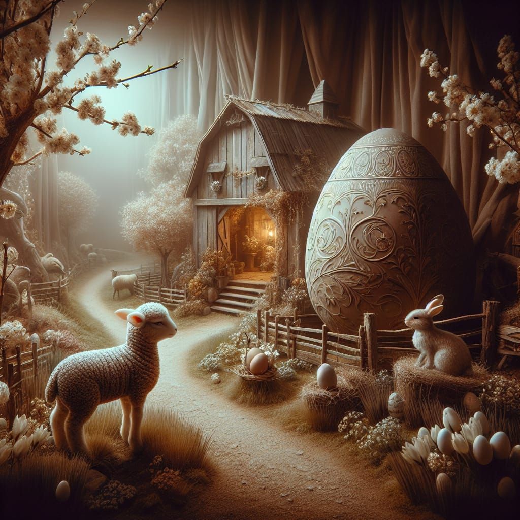 Muted painting of Easter egg