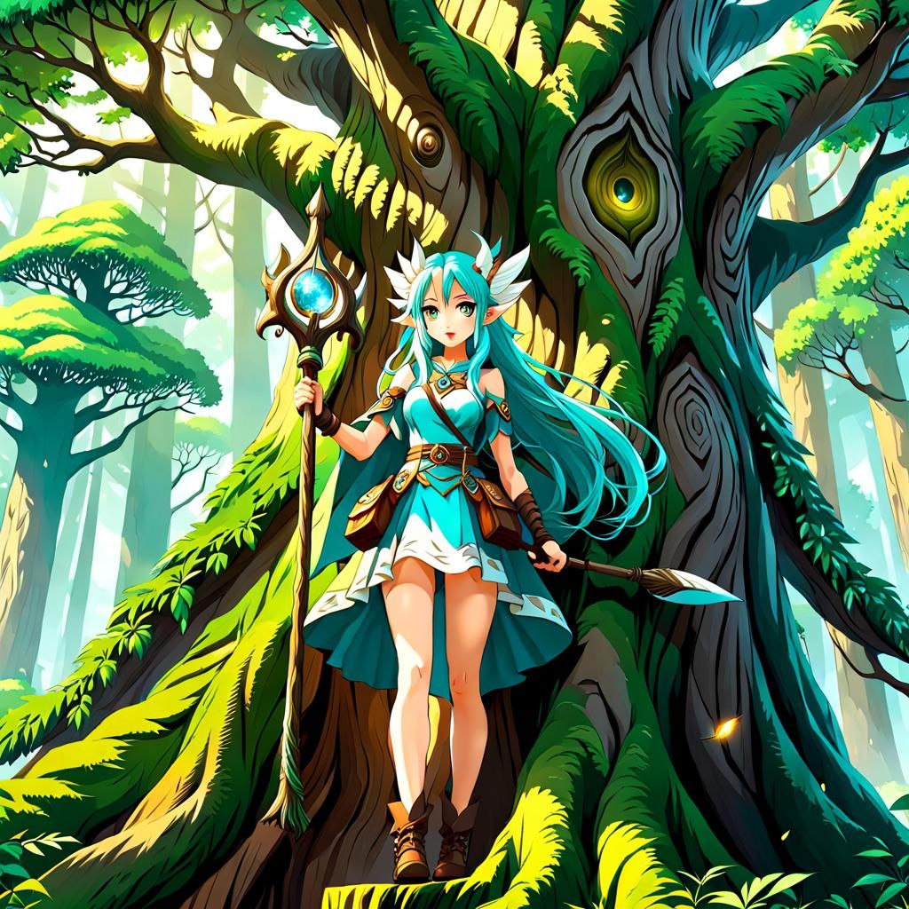 Druid Girl Living In The Forest