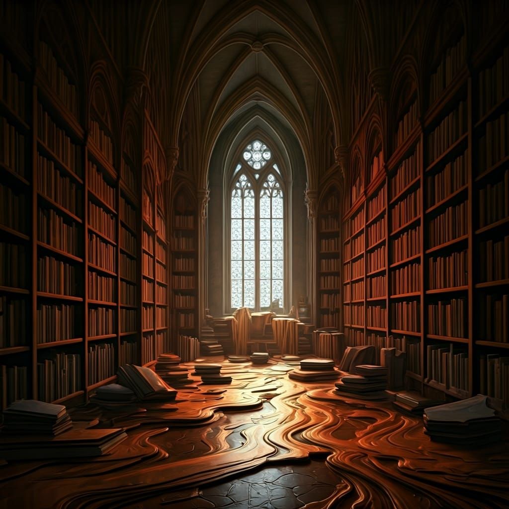 Melting Books in Gothic Medieval Library