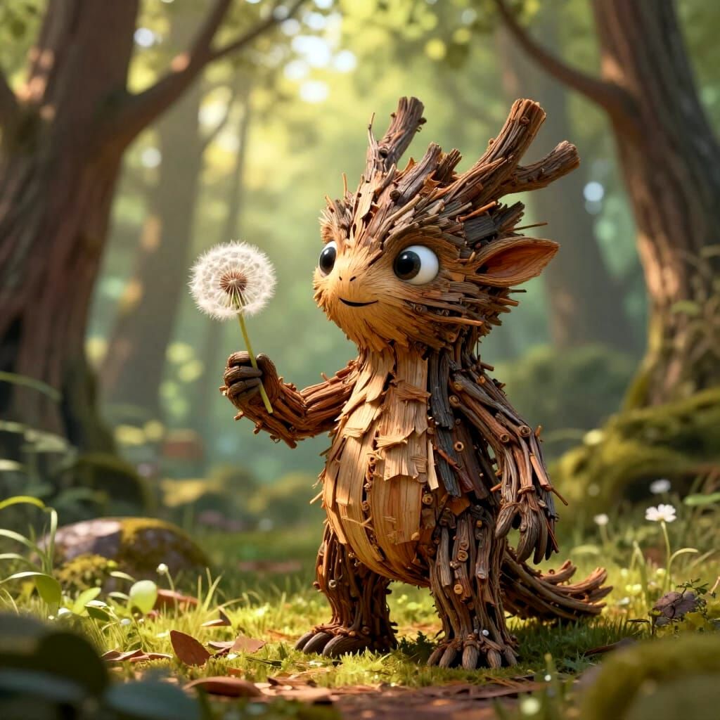 Twiggy, an enchanted wood creature  by @forge4ward