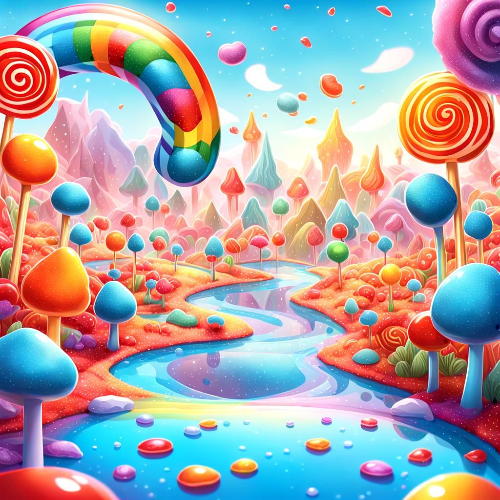 Whimsical Water Drop in Colorful Candyland Comic