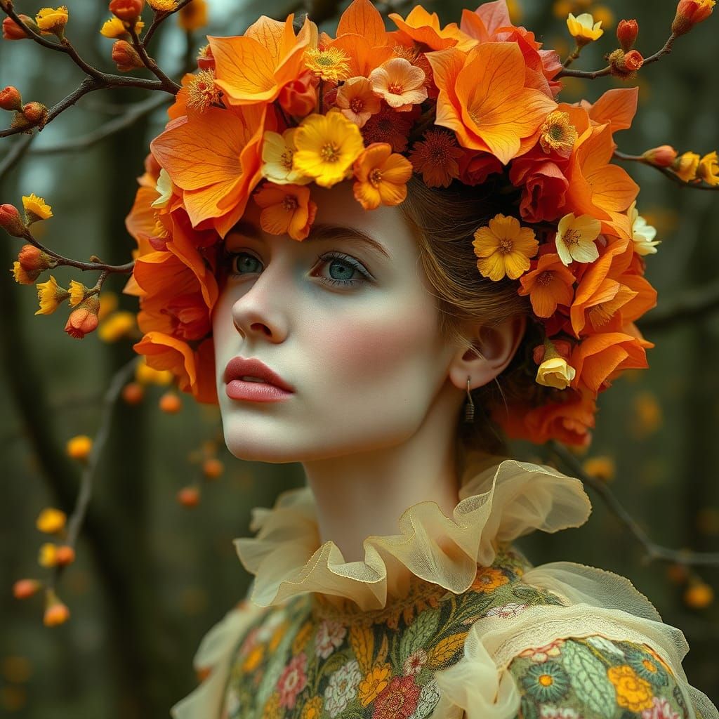 Adorned in Autumn Blossoms