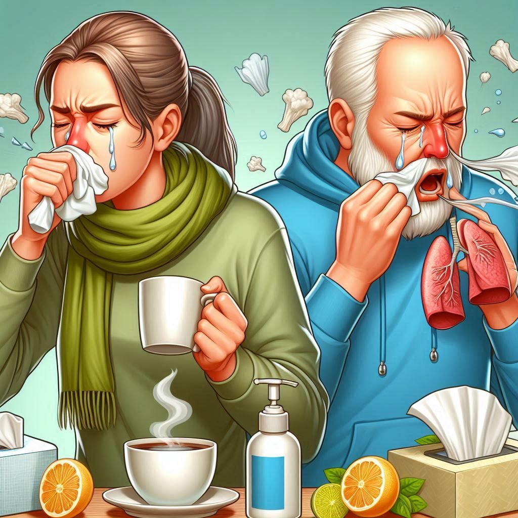 sneezing coughing snot phlegm and tissues aches and pains cold and hot sweats