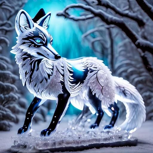 Ice fox again - AI Generated Artwork - NightCafe Creator