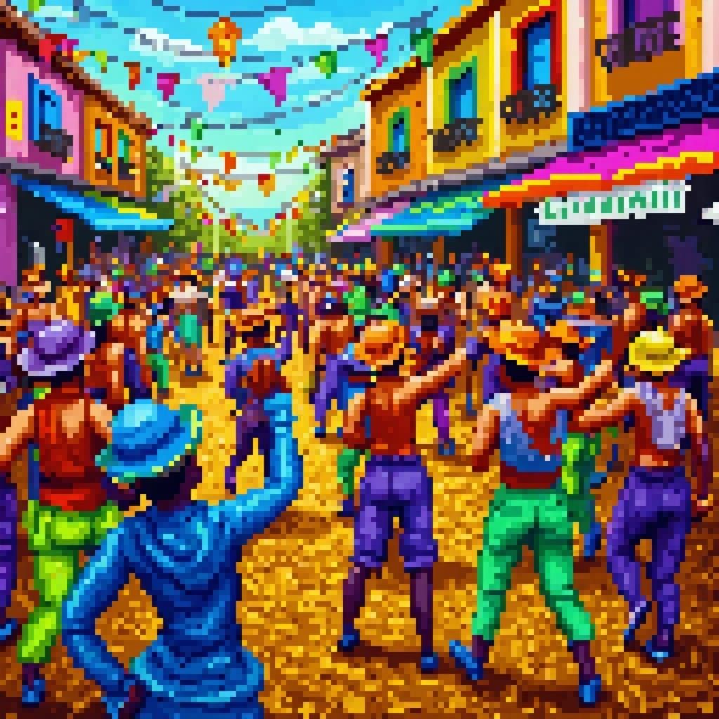 Brazilian carnival<lora:PixelCarnaval:1.0> 