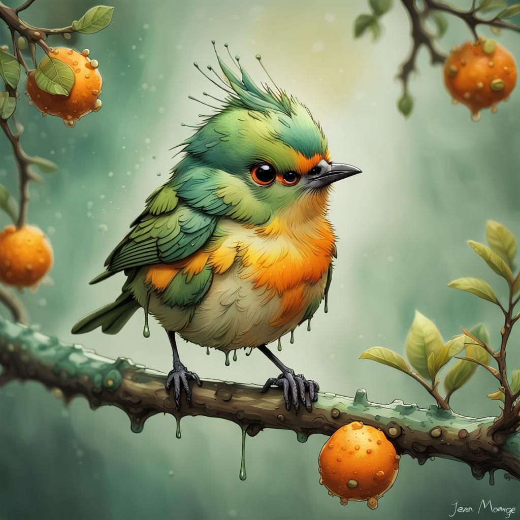 Cute Little Green Bird