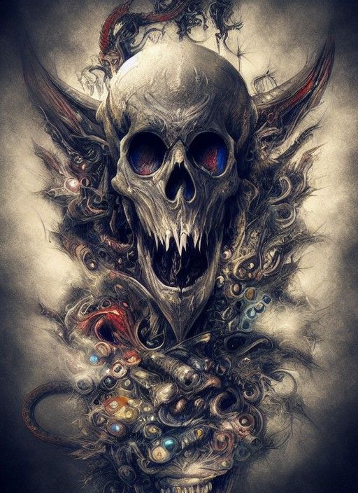 Dragon Skull Art in Murciano Style