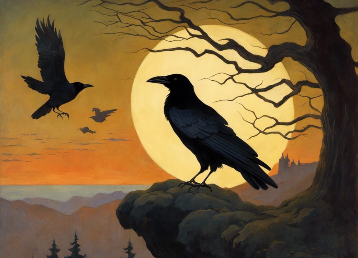 Edgar Allan Poe's 'The Raven" (1845) Illustration  by @doGooder