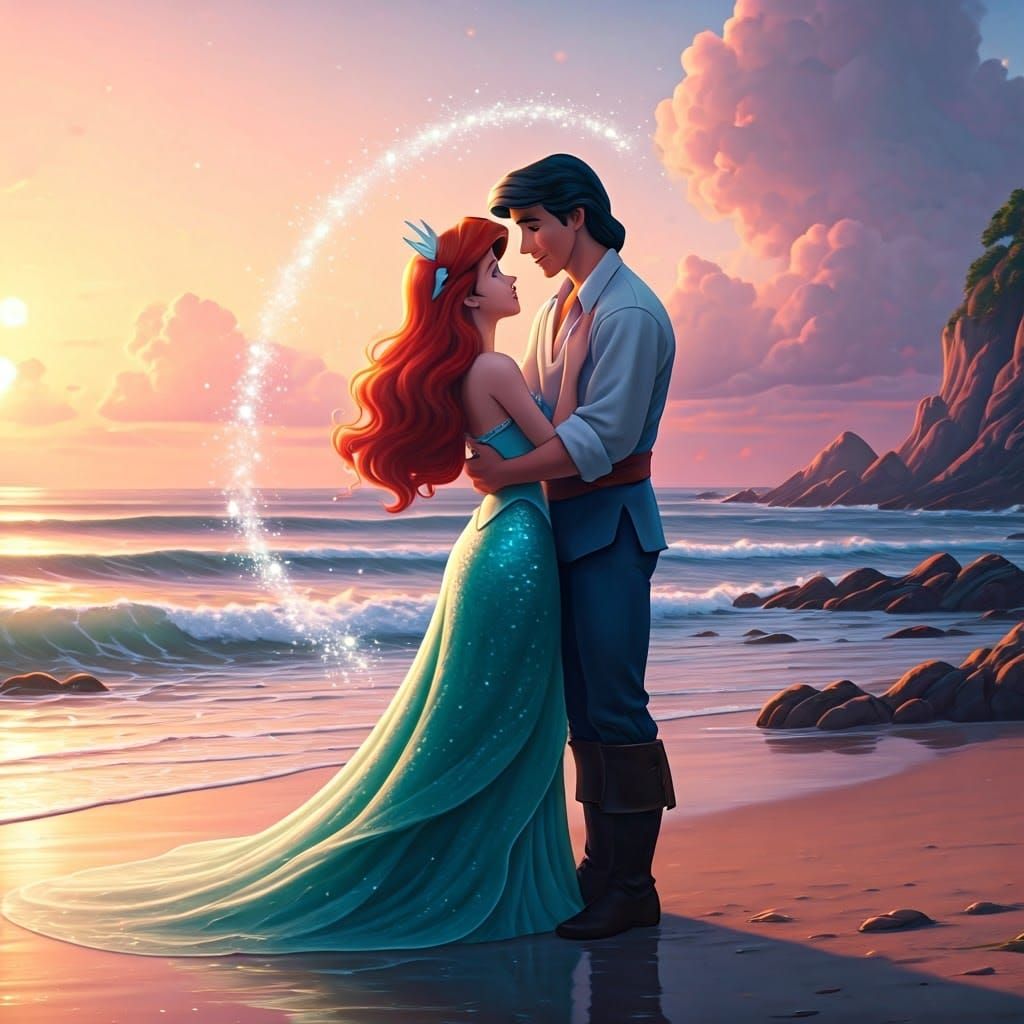 Princess Ariel and Prince Eric 1  by @Ilikeblue