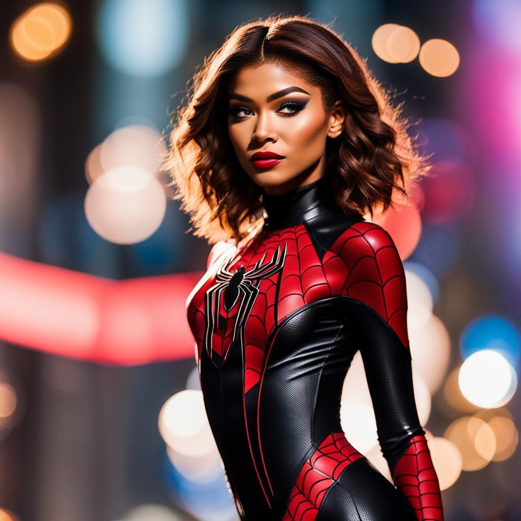 zendaya as spiderwoman - AI Generated Artwork - NightCafe Creator