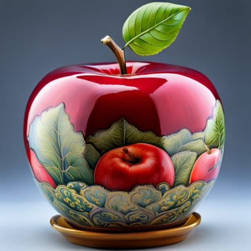 porcelain decorated apple   by @Vaclava