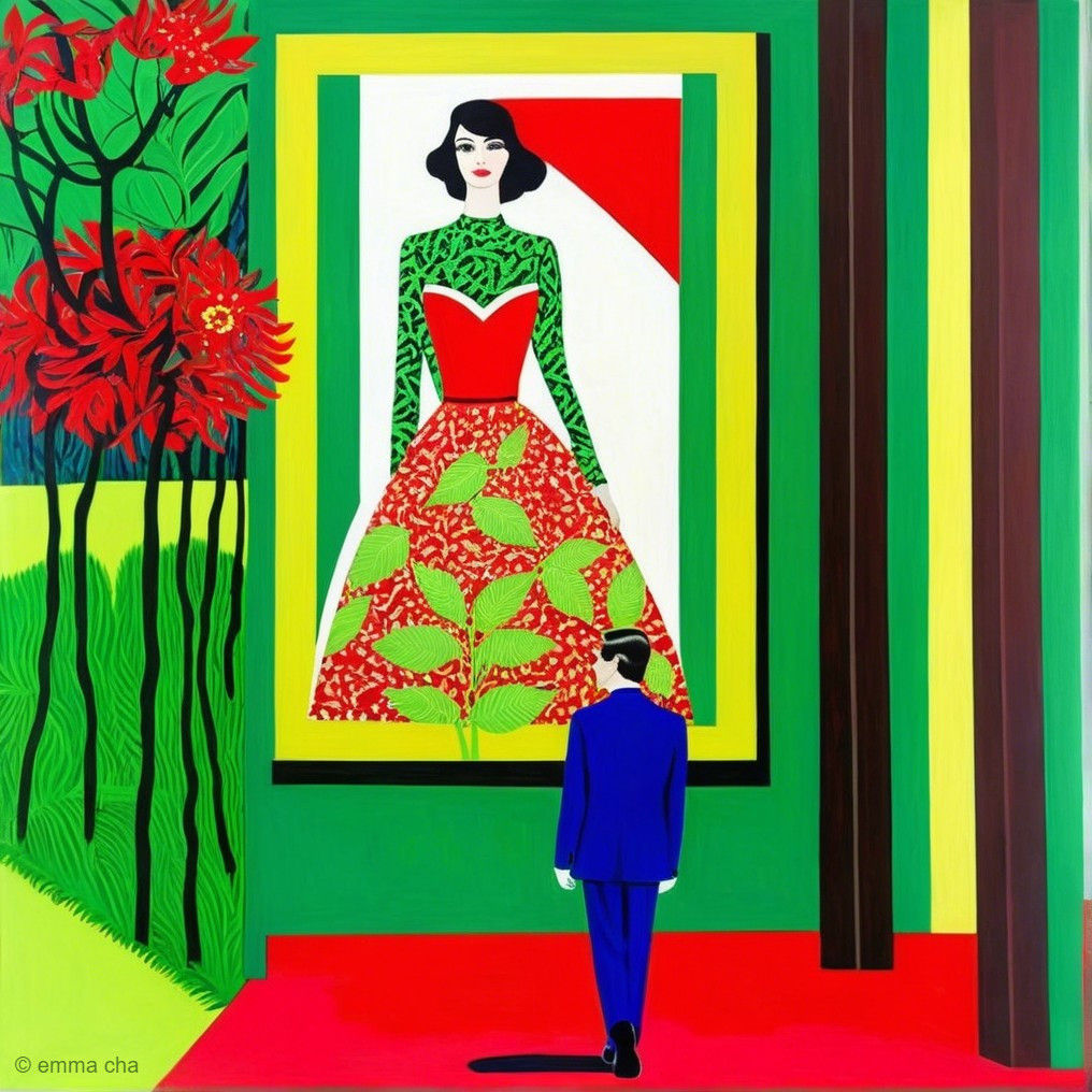 The Muse in Green and Red