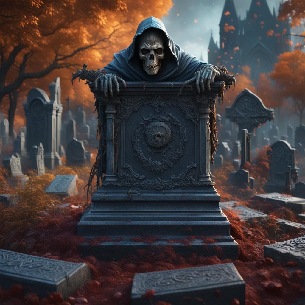 Graveyard. Reaper. - AI Generated Artwork - NightCafe Creator