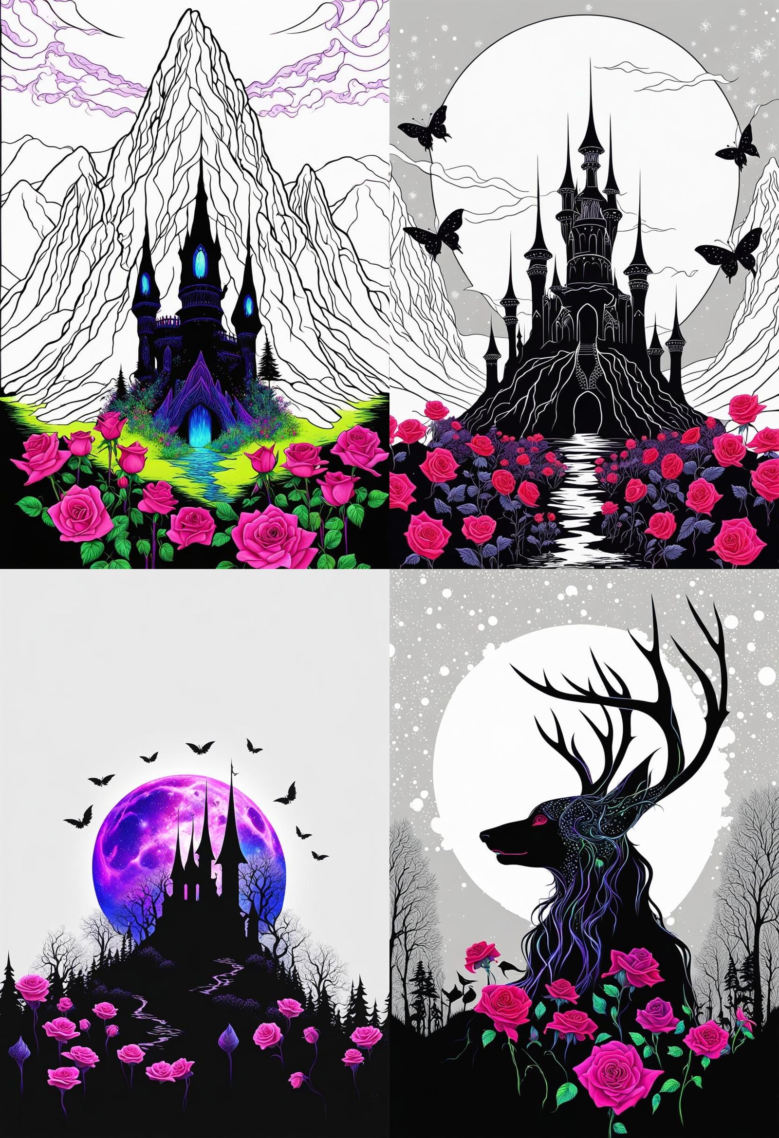 Dark faerie castle, white background - AI Generated Artwork - NightCafe ...