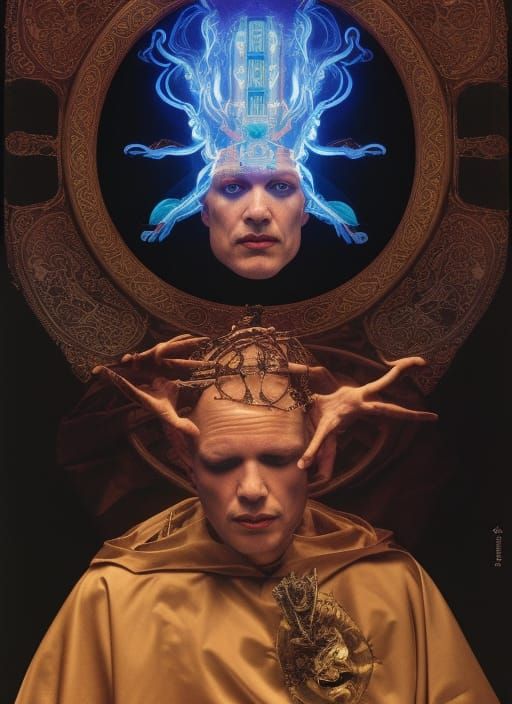 Electric Pope Breakdancing: Hyperrealistic Ornate Dream