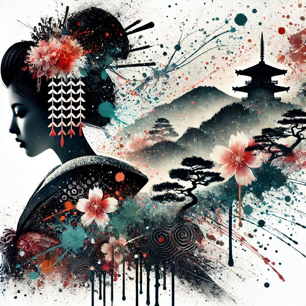 double exposure beautiful fantasy portrait landscape..