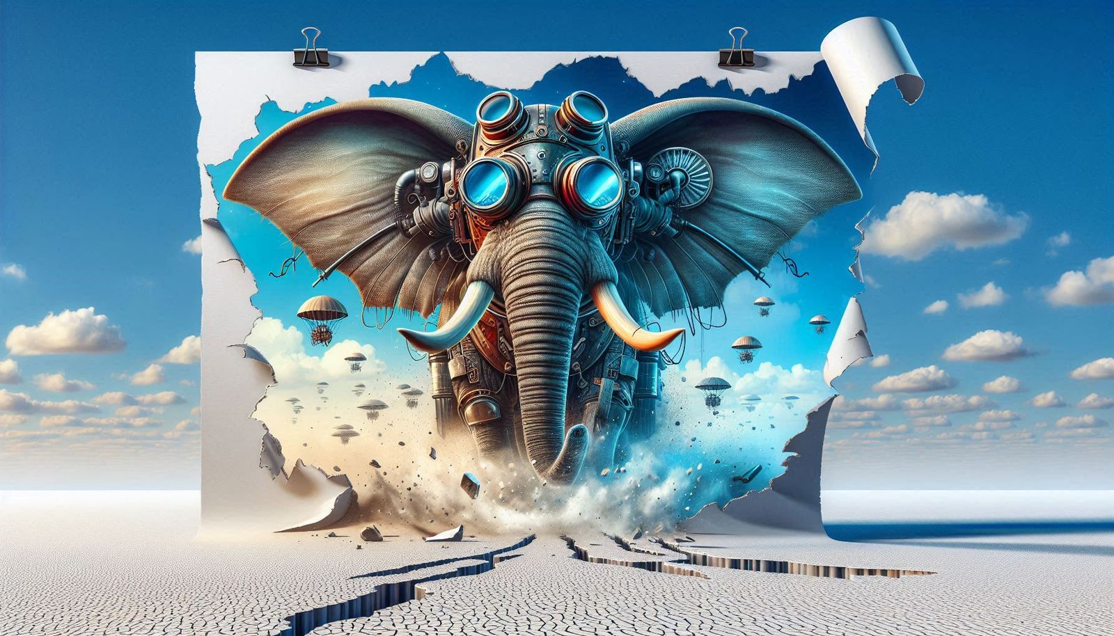 SURREAL PAINTING RIPPING THE CANVAS