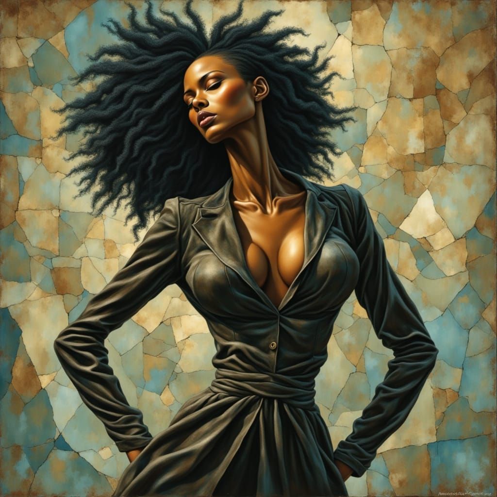  <lora:MarvModel:1.0>

black woman

, high definition, impressive goth emo girl, expressive look, perfect anatomy, detailed skin, detailed t...