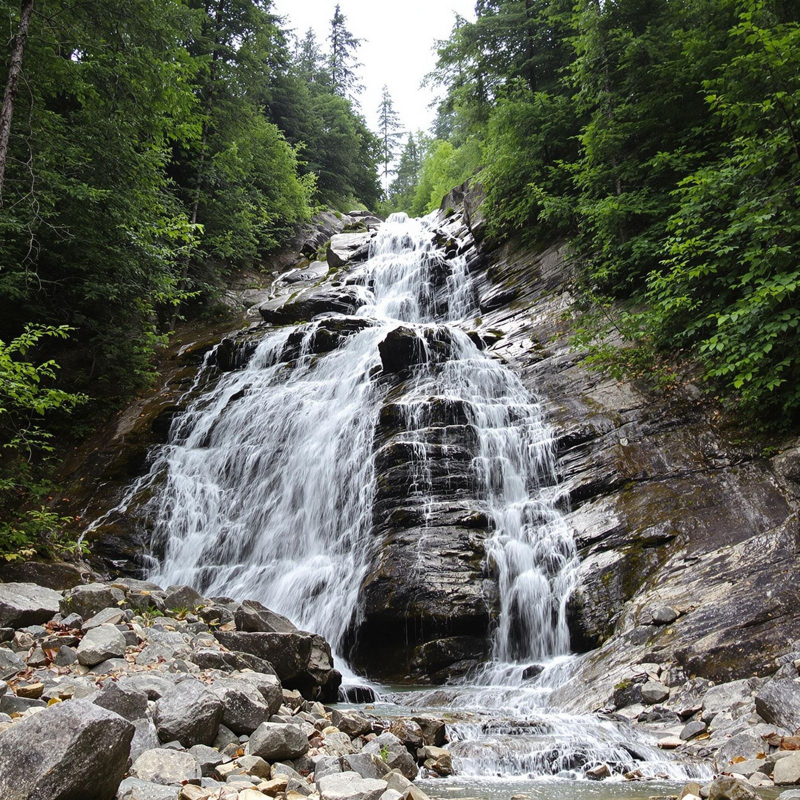 Mountain Waterfall in Breathtaking Landscape Photography
