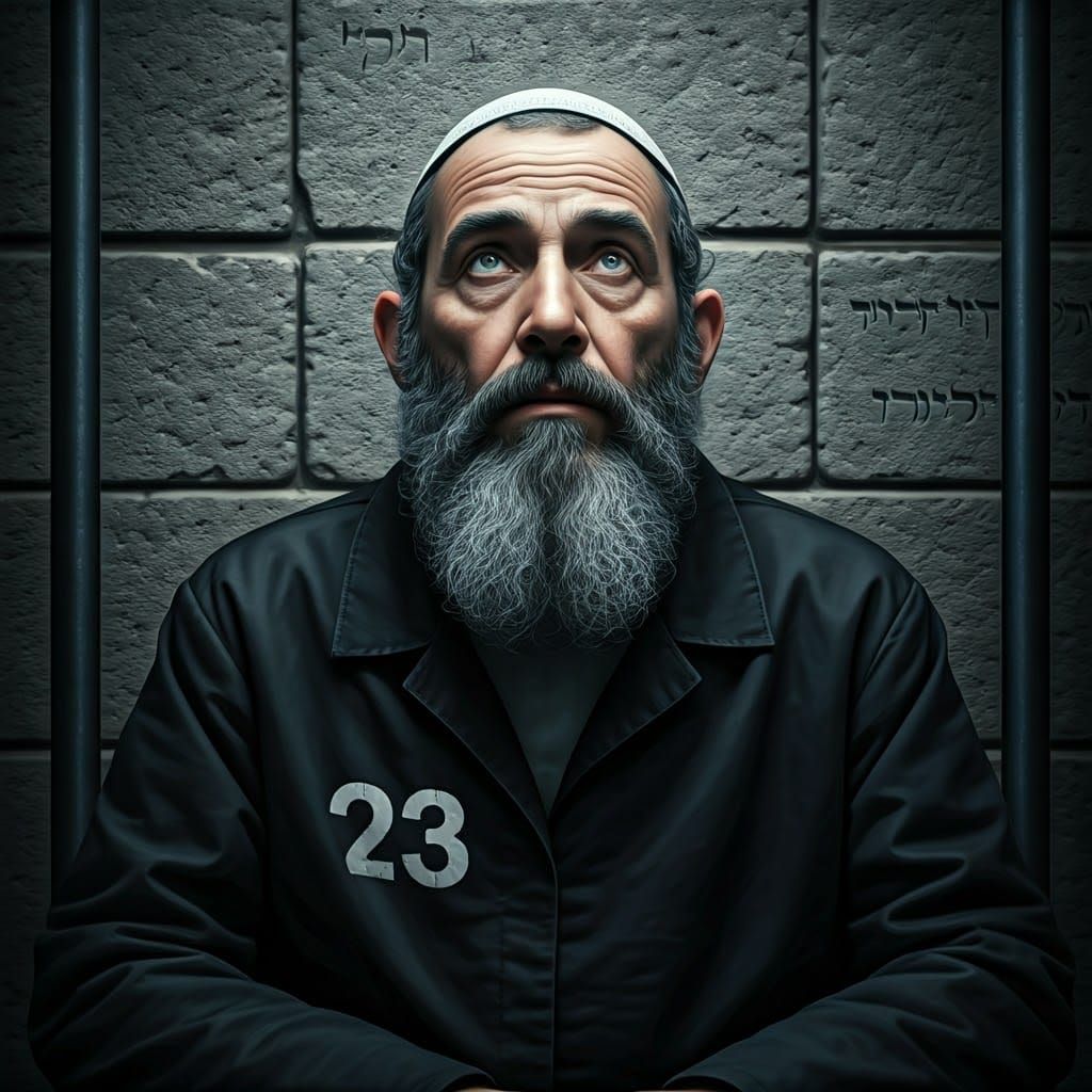 Haredi Man in Contemplation: A Gritty Portrait of Resilience