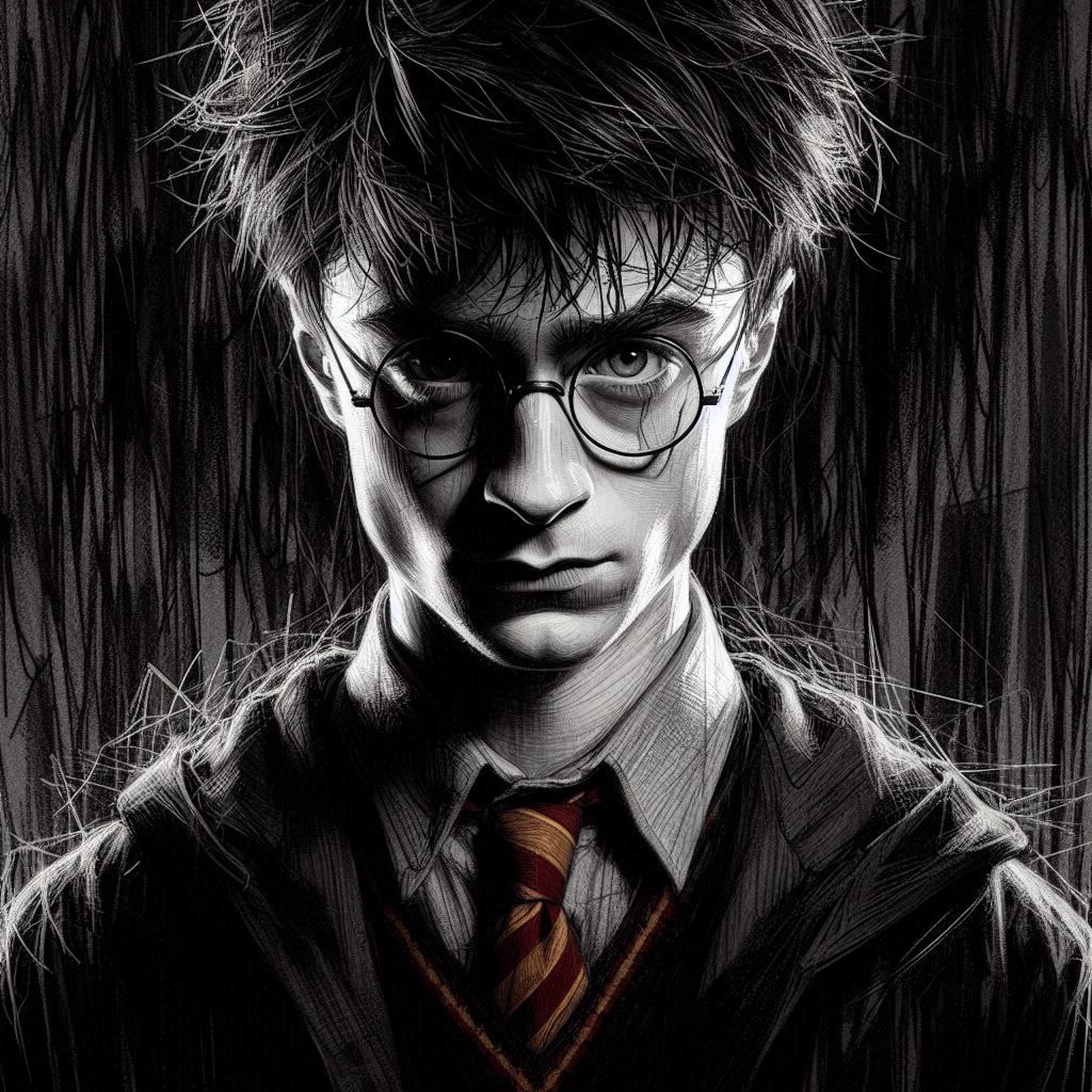 Harry Potter - Charcoal Scribble Drawing - AI Generated Artwork ...