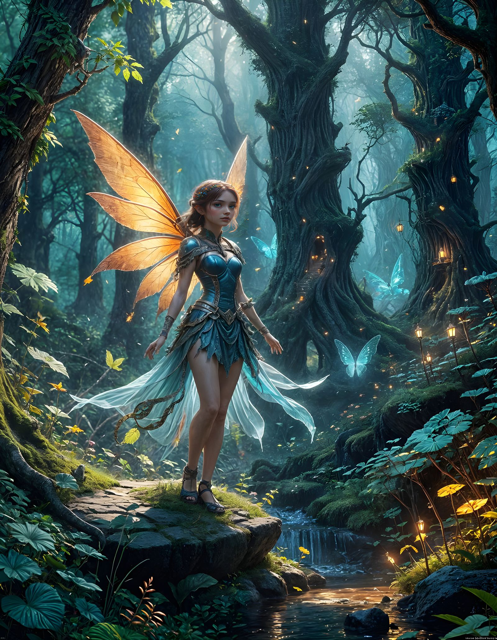 Whimsical Gathering of Fairies in a Magical Forest