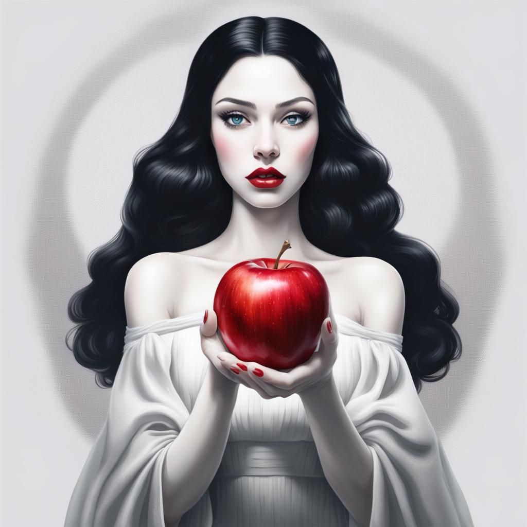 Ebony black, snow white and ruby red AI Generated Artwork NightCafe