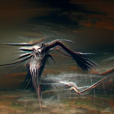 winged creature with long claws