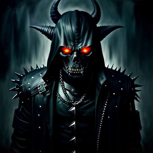 SPIKED GATEWAY TO INSANITY, INDIGO BLUE HELLS ANGEL LEATHERS...