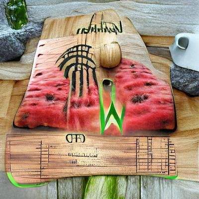 Ogham Watermelon (07) (Wooden Cutting Board)