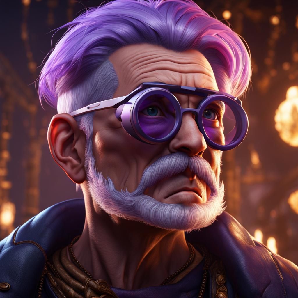 Than old man wearing funny glasses