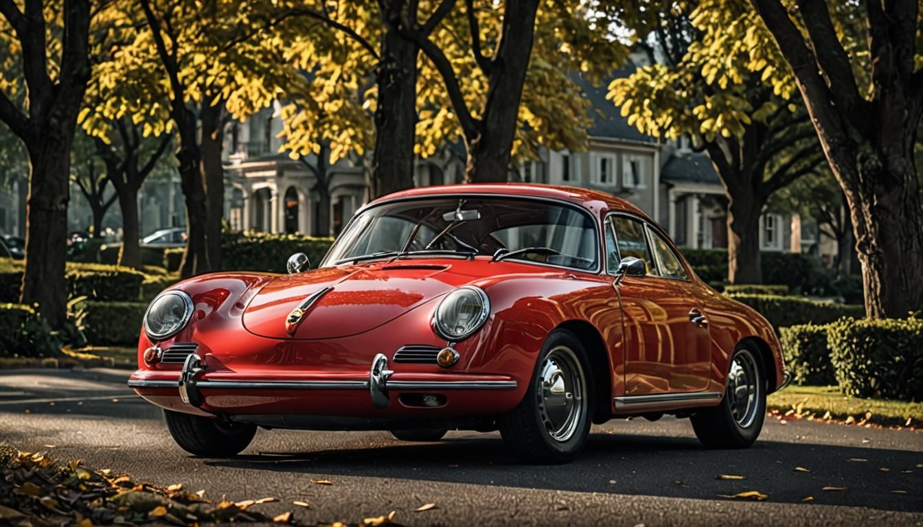 Red 1962 Porsche 356