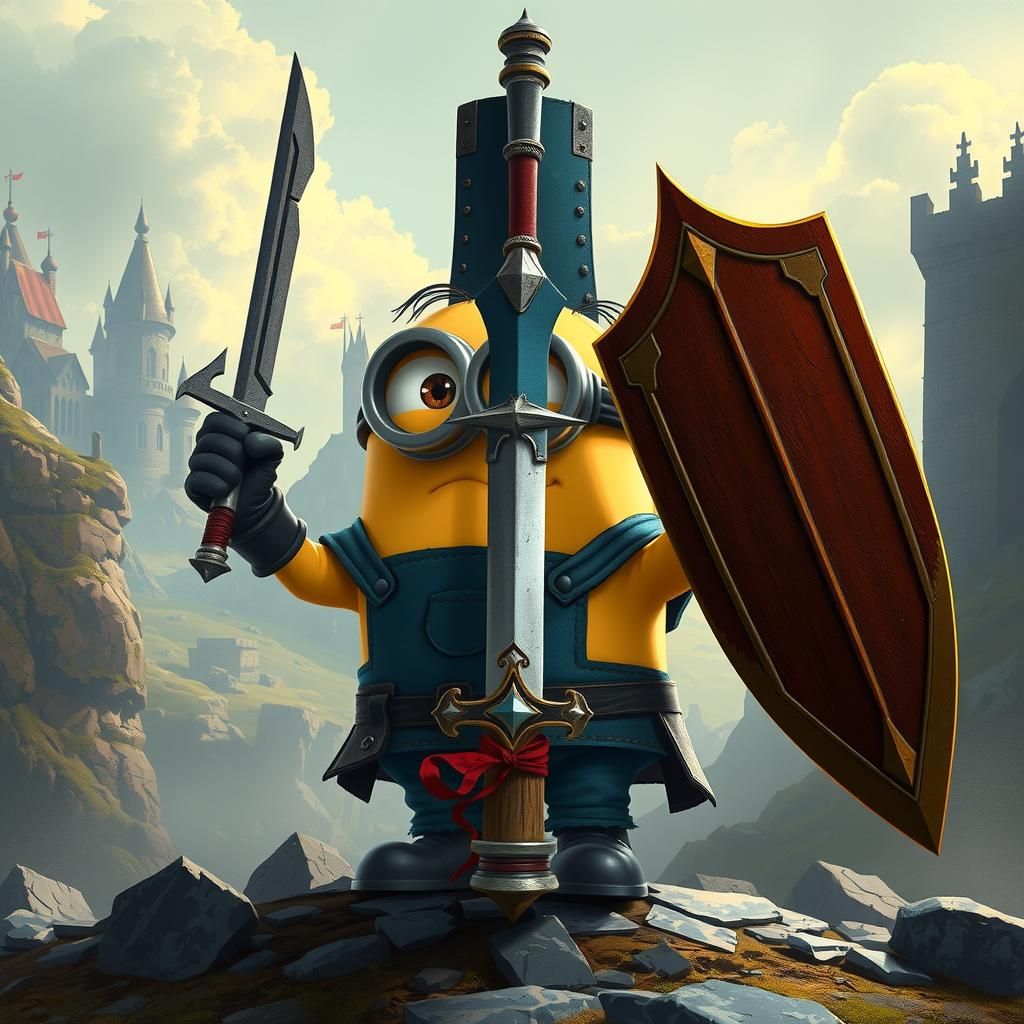 Minion version of Elden Rings RPG game in combat, in the style of ...