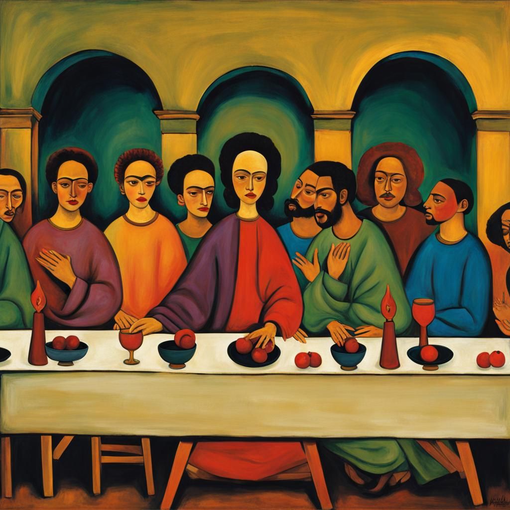 The Last Supper painted by Frieda Kahlo abstract art complementary ...