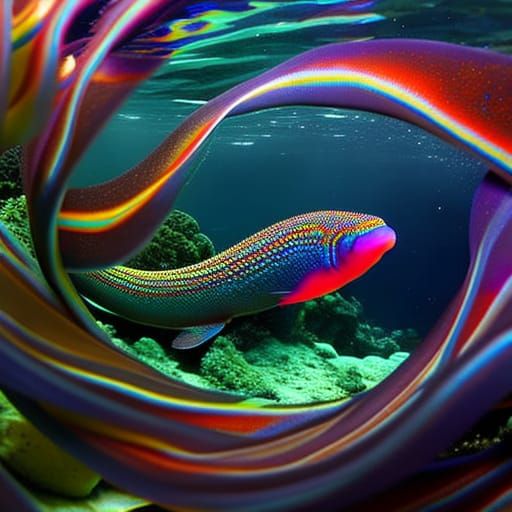 Ribbon eel AI Generated Artwork NightCafe Creator