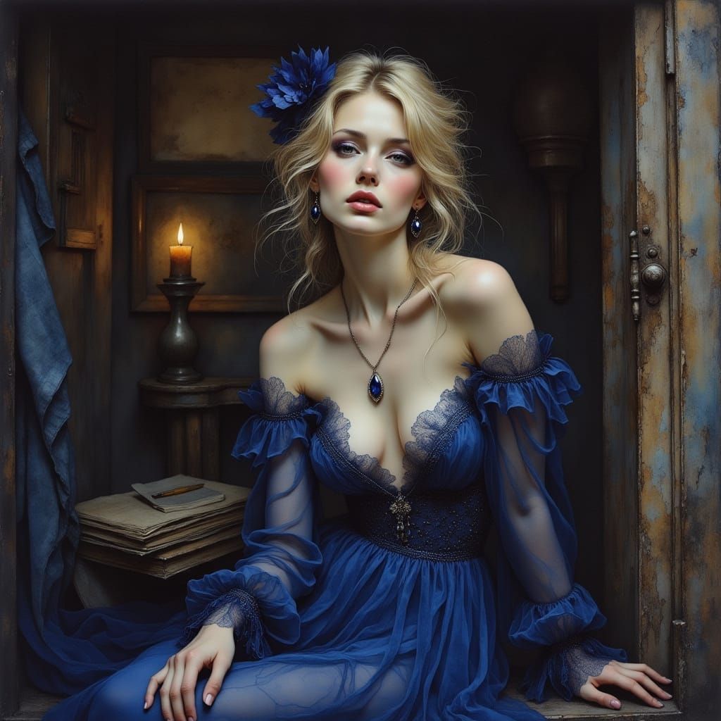 Portrait in Indigo  by @Starkllr